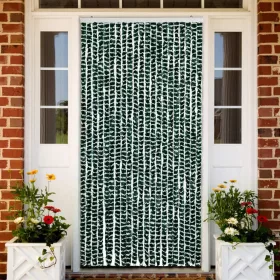 Zöld és fehér zsenília rovarfüggöny 90 x 220 cm