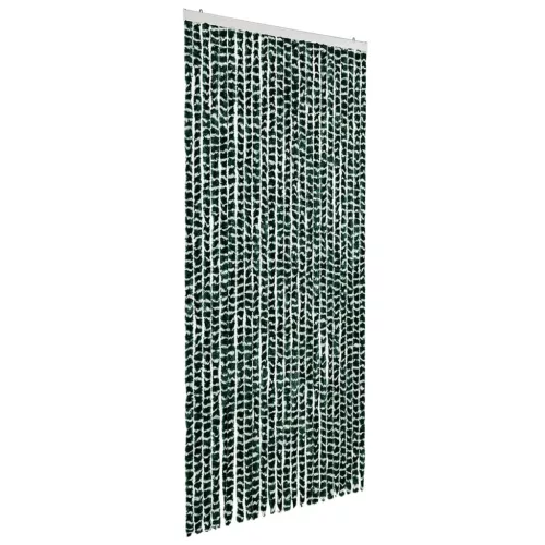 Zöld és fehér zsenília rovarfüggöny 100 x 220 cm