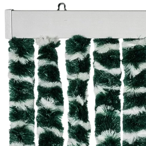 Zöld és fehér zsenília rovarfüggöny 100 x 220 cm
