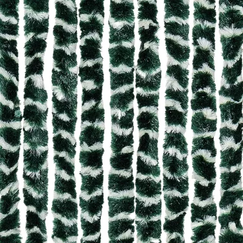 Zöld és fehér zsenília rovarfüggöny 100 x 220 cm
