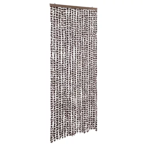 Barna és fehér zsenília rovarfüggöny 56 x 185 cm