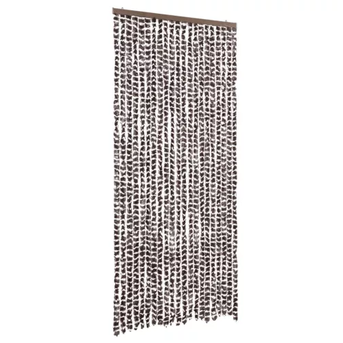 Barna és fehér zsenília rovarfüggöny 90 x 220 cm