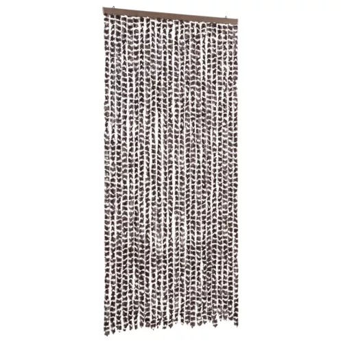 Barna és fehér zsenília rovarfüggöny 100 x 220 cm