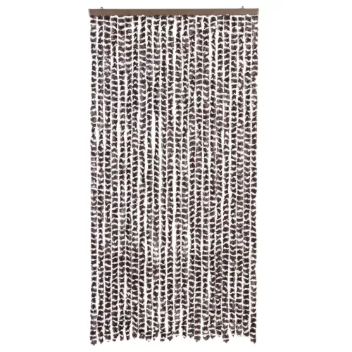 Barna és fehér zsenília rovarfüggöny 100 x 220 cm