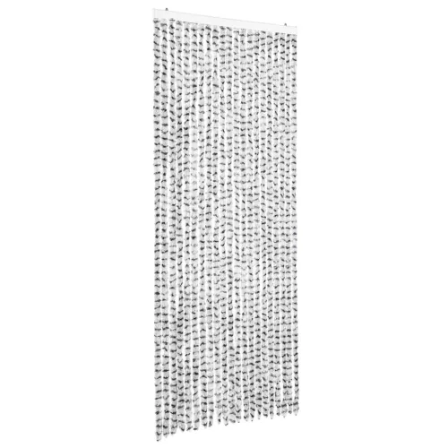 Világos- és sötétszürke zsenília rovarfüggöny 90 x 220 cm