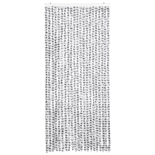 Világos- és sötétszürke zsenília rovarfüggöny 90 x 220 cm