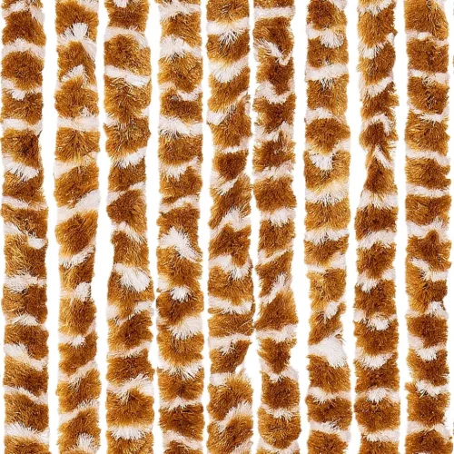 Okkersárga és fehér zsenília rovarfüggöny 90 x 220 cm