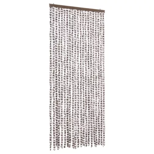 Tópszínű és fehér zsenília rovarfüggöny 90 x 220 cm