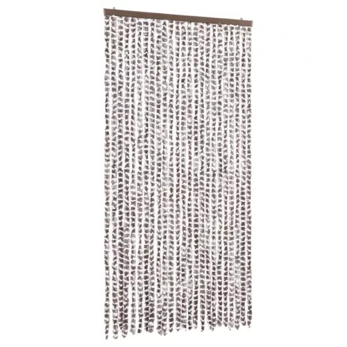 Tópszínű és fehér zsenília rovarfüggöny 100 x 220 cm