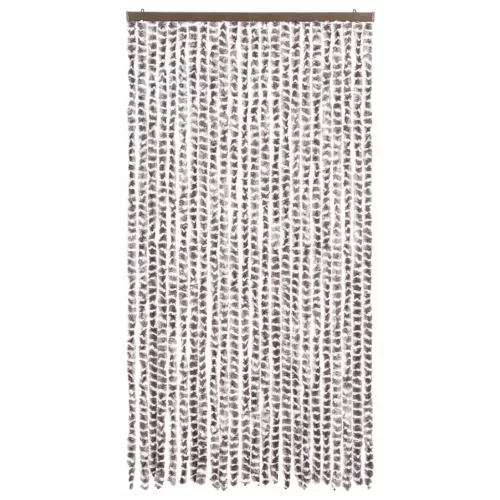 Tópszínű és fehér zsenília rovarfüggöny 100 x 220 cm