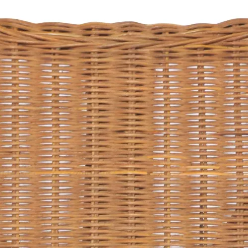 2 személyes világosbarna természetes rattan és lenvászon kanapé