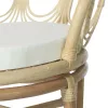 Természetes rattan és lenvászon étkezőszék párnával