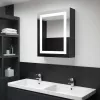 Tükrös fürdőszobaszekrény LED világítással 50 x 13 x 70 cm