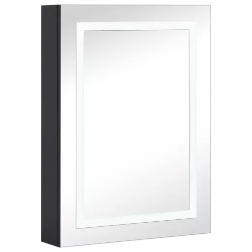 Tükrös fürdőszobaszekrény LED világítással 50 x 13 x 70 cm