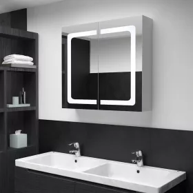   Tükrös fürdőszobaszekrény LED világítással 80 x 12,2 x 68 cm
