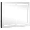 Tükrös fürdőszobaszekrény LED világítással 80 x 12,2 x 68 cm