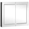 Tükrös fürdőszobaszekrény LED világítással 80 x 12,2 x 68 cm