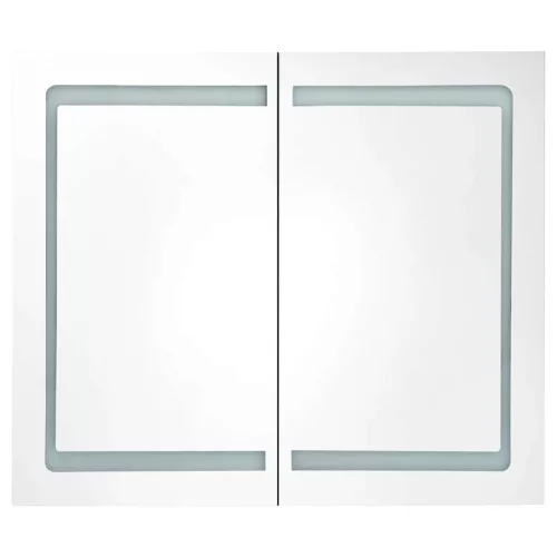 Tükrös fürdőszobaszekrény LED világítással 80 x 12,2 x 68 cm