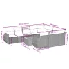 11 részes fekete polyrattan kerti ülőgarnitúra párnákkal