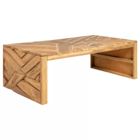 Eróziós tömör tíkfa dohányzóasztal 110 x 35 x 38 cm
