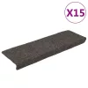 15 db öntapadós lépcsőszőnyeg 65 x 21 x 4 cm antracit téglalap alakú széllel