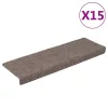 15 db öntapadós lépcsőszőnyeg, 65 x 21 x 4 cm, bézs, téglalap alakú széllel