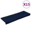 15 db öntapadós lépcsőszőnyeg, 65 x 21 x 4 cm, sötétkék, téglalap alakú széllel