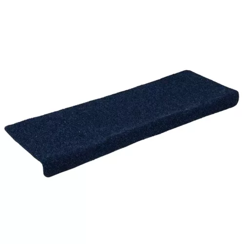 15 db öntapadós lépcsőszőnyeg, 65 x 21 x 4 cm, sötétkék, téglalap alakú széllel