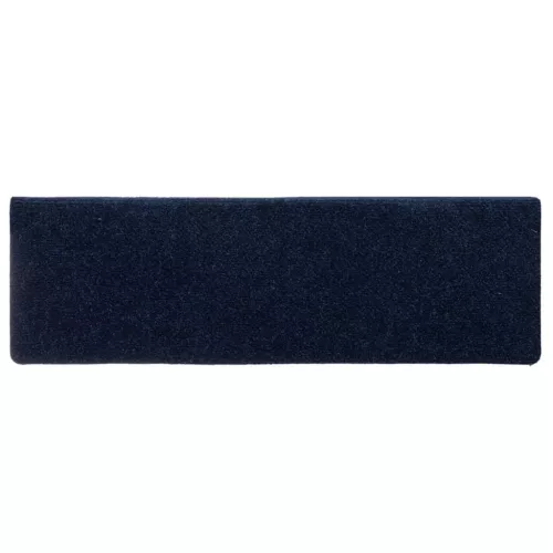 15 db öntapadós lépcsőszőnyeg, 65 x 21 x 4 cm, sötétkék, téglalap alakú széllel