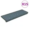15 db sötétzöld lépcsőszőnyeg, téglalap alakú széllel, 65 x 21 x 4 cm