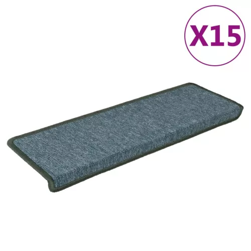15 db sötétzöld lépcsőszőnyeg, téglalap alakú széllel, 65 x 21 x 4 cm