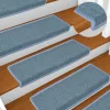 15 db lépcsőszőnyeg 65 x 21 x 4 cm tengerkék téglalap alakú széllel