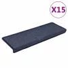 15 db sötétszürke és kék lépcsőszőnyeg, téglalap alakú széllel, 65 x 21 x 4 cm