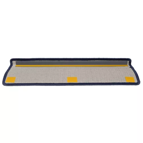 15 db sötétszürke és kék lépcsőszőnyeg, téglalap alakú széllel, 65 x 21 x 4 cm