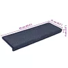 15 db sötétszürke és kék lépcsőszőnyeg, téglalap alakú széllel, 65 x 21 x 4 cm