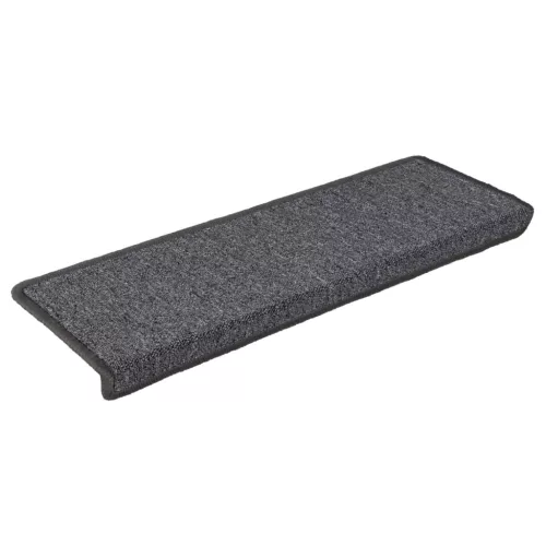 15 db sötétszürke lépcsőszőnyeg, téglalap alakú széllel, 65 x 21 x 4 cm