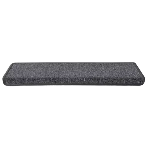 15 db sötétszürke lépcsőszőnyeg, téglalap alakú széllel, 65 x 21 x 4 cm