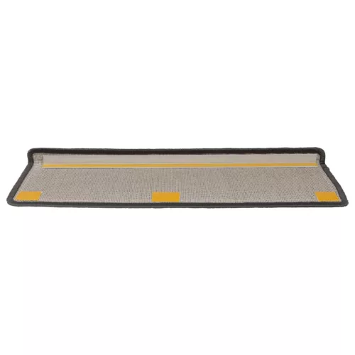 15 db sötétszürke lépcsőszőnyeg, téglalap alakú széllel, 65 x 21 x 4 cm