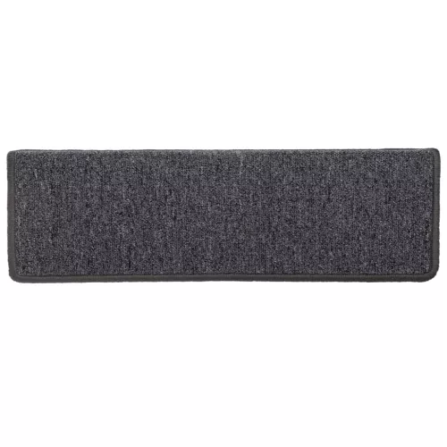 15 db sötétszürke lépcsőszőnyeg, téglalap alakú széllel, 65 x 21 x 4 cm
