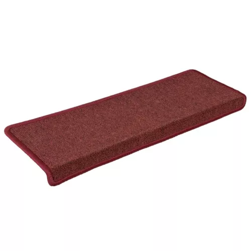 15 db lépcsőszőnyeg 65 x 21 x 4 cm bordó téglalap alakú széllel