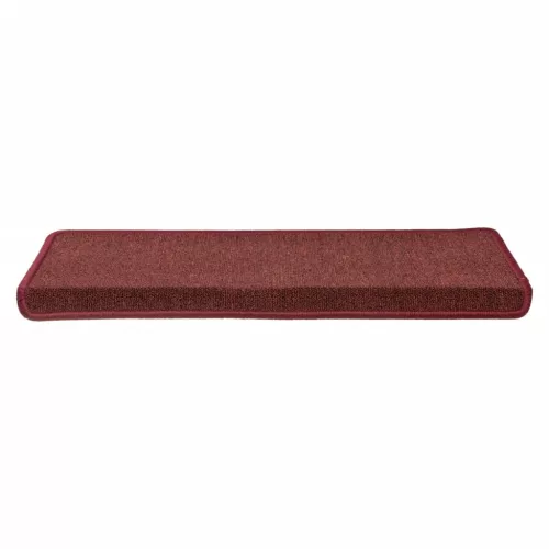 15 db lépcsőszőnyeg 65 x 21 x 4 cm bordó téglalap alakú széllel