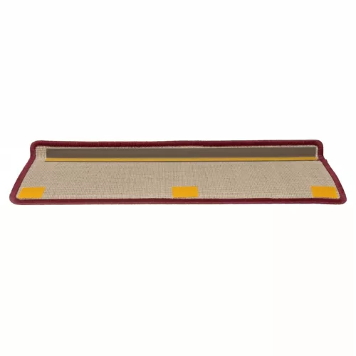 15 db lépcsőszőnyeg 65 x 21 x 4 cm bordó téglalap alakú széllel