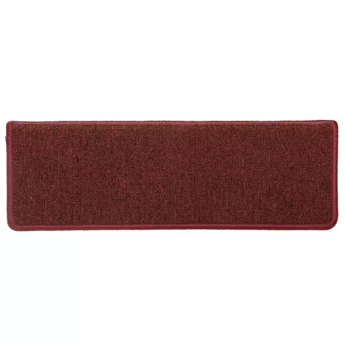 15 db lépcsőszőnyeg 65 x 21 x 4 cm bordó téglalap alakú széllel