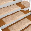 15 db lépcsőszőnyeg 65 x 21 x 4 cm arany téglalap alakú széllel