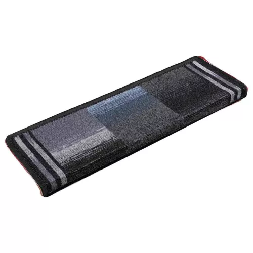 15 db fekete-szürke öntapadó lépcsőszőnyeg 65x21x4 cm