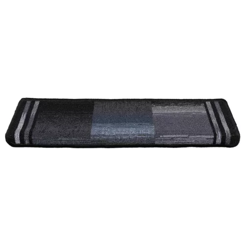 15 db fekete-szürke öntapadó lépcsőszőnyeg 65x21x4 cm