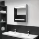 Betonszürke LED-es tükrös fürdőszobaszekrény 50 x 14 x 60 cm
