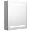 Betonszürke LED-es tükrös fürdőszobaszekrény 50 x 14 x 60 cm