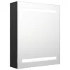 Fekete LED-es tükrös fürdőszobaszekrény 50 x 14 x 60 cm