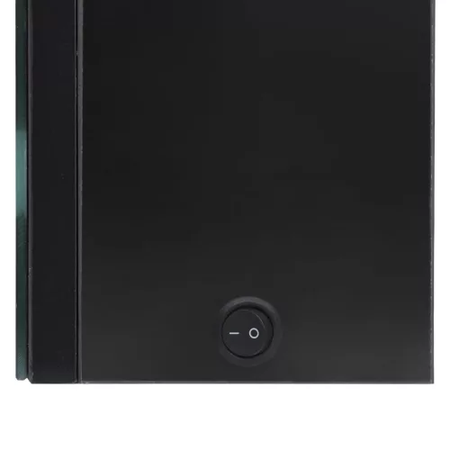 Fényes fekete LED-es tükrös fürdőszobaszekrény 50 x 14 x 60 cm